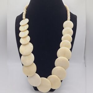 Unique Vintage Cream Beaded Necklace